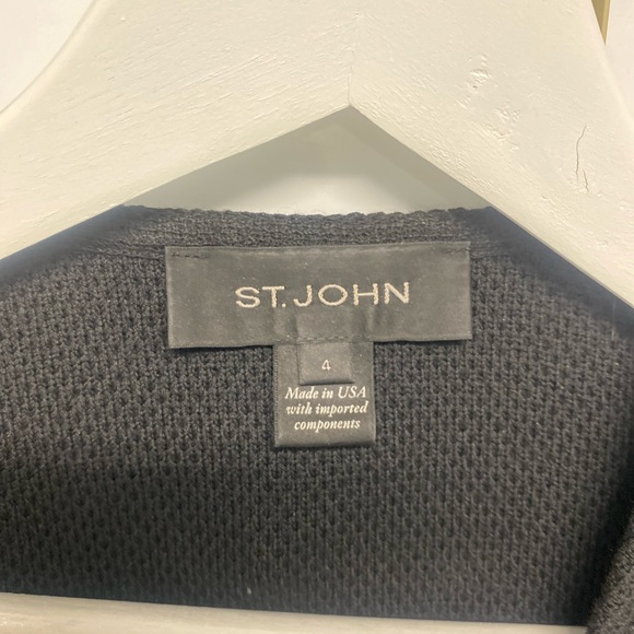 ST JOHN Black Honeycomb Wool Blend Blazer 🌵 4 - Picture 6 of 13